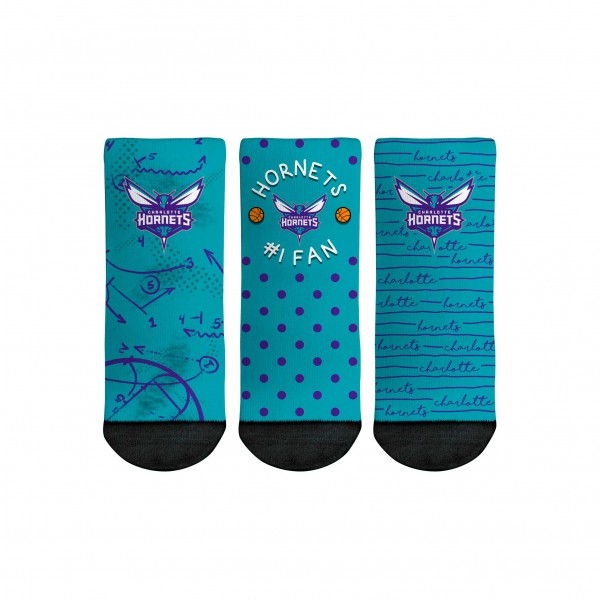 Три пары носков Charlotte Hornets Rock Em Toddler #1 Fan