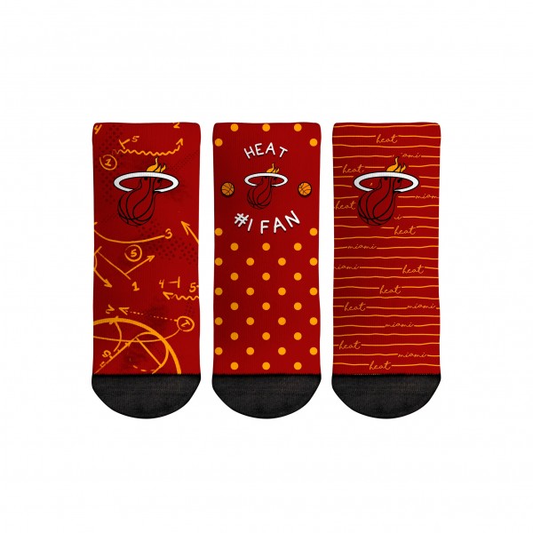 Три пары носков Toddler Miami Heat Rock Em Socks #1 Fan