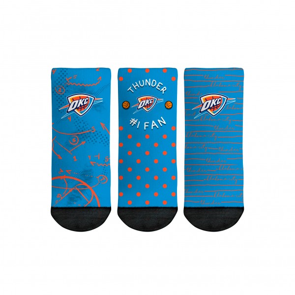 Toddler Oklahoma City Thunder Rock Em Socks #1 Fan 3-Pack Crew Socks Set