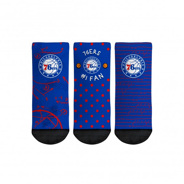 Три пары носков Philadelphia 76ers Rock Em Toddler #1 Fan