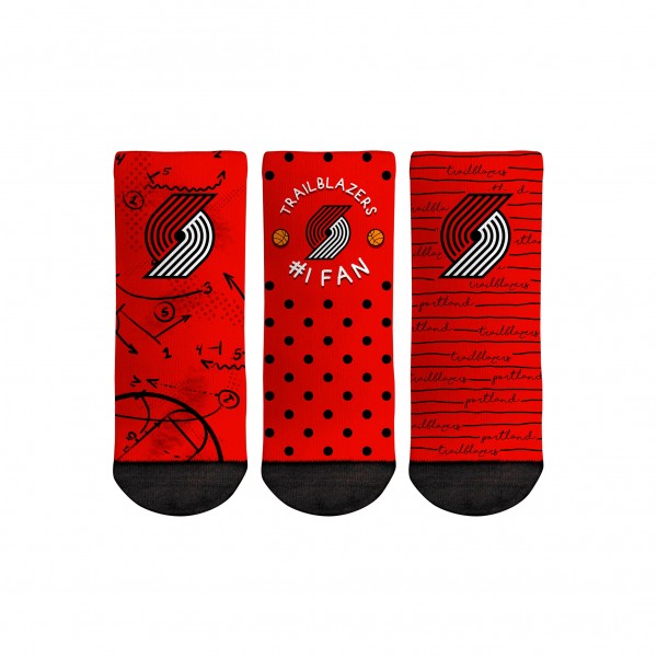 Три пары носков Portland Trail Blazers Rock Em Toddler #1 Fan