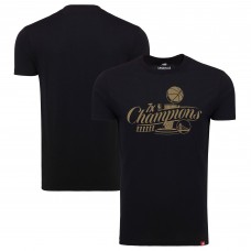 Футболка Golden State Warriors Sportiqe 7-Time NBA Finals Champions Metallic Official Logo Comfy Tri-Blend - Black