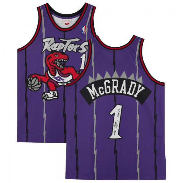 Autographed Toronto Raptors Tracy McGrady Fanatics Authentic Purple Mitchell & Ness 1998 Authentic Jersey with HOF 17 Inscription