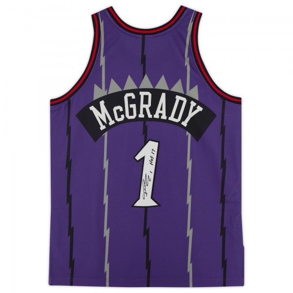 Autographed Toronto Raptors Tracy McGrady Fanatics Authentic Purple Mitchell & Ness 1998 Authentic Jersey with HOF 17 Inscription
