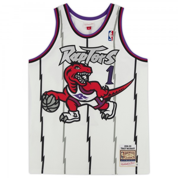Autographed Toronto Raptors Tracy McGrady Fanatics Authentic White Mitchell & Ness 1998 Authentic Jersey