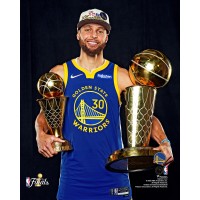 Unsigned Golden State Warriors Stephen Curry Fanatics Authentic 2022 NBA Finals Larry OBrien Trophy Photograph