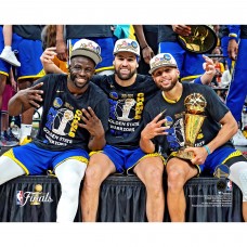 Unsigned Golden State Warriors Draymond Green, Klay Thompson & Stephen Curry Fanatics Authentic 2022 NBA Finals Celebration Photograph