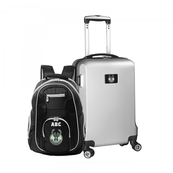 Именной Рюкзак и чемодан Milwaukee Bucks MOJO Deluxe - Silver
