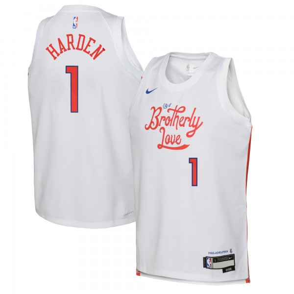 Игровая форма  James Harden Philadelphia 76ers Nike Youth 2022/23 Swingman - City Edition - White