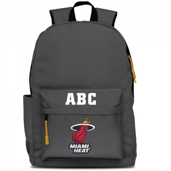 Miami Heat MOJO Gray Personalized Campus Laptop Backpack