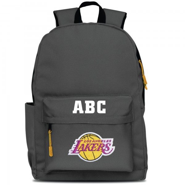 Los Angeles Lakers MOJO Personalized Campus Laptop Backpack - Gray