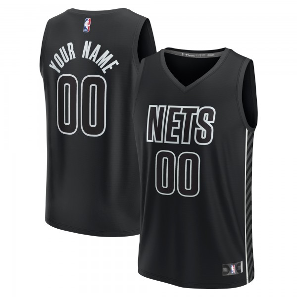 Именная игровая джерси Brooklyn Nets Black Fast Break - Statement Edition