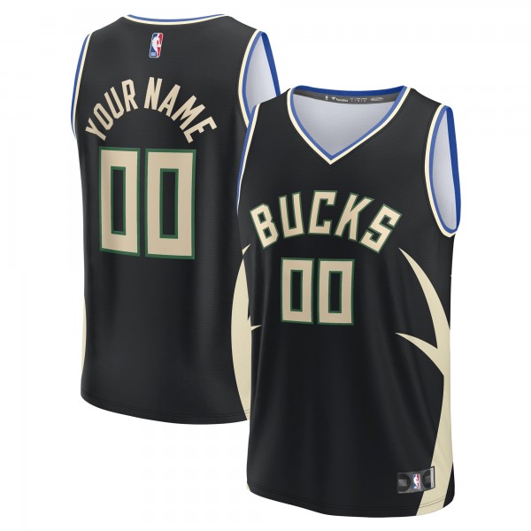 Джерси Milwaukee Bucks Fanatics Black Custom Fast Break - Statement Edition