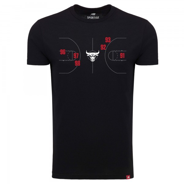 Футболка Chicago Bulls Sportiqe Unisex 1966 Collection Comfy Tri-Blend - Black