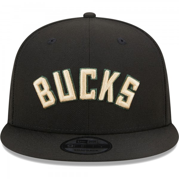 Бейсболка Milwaukee Bucks New Era Black Jersey Hook Statement Edition 9FIFTY