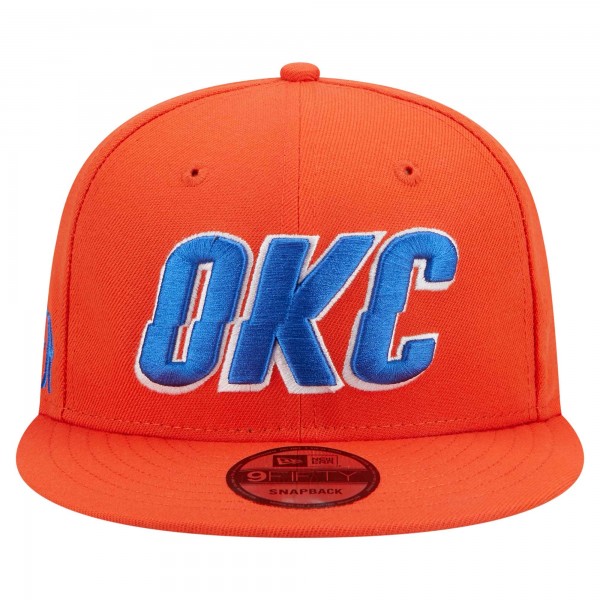 Бейсболка Oklahoma City Thunder New Era Orange Jersey Hook Statement Edition 9FIFTY Snapback