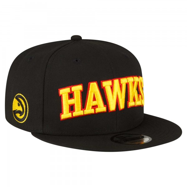 Бейсболка Atlanta Hawks New Era Black Jersey Hook Statement Edition 9FIFTY Snapback