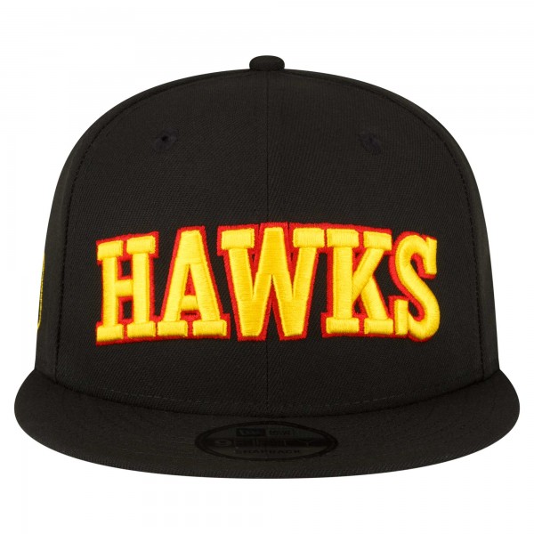 Бейсболка Atlanta Hawks New Era Black Jersey Hook Statement Edition 9FIFTY Snapback