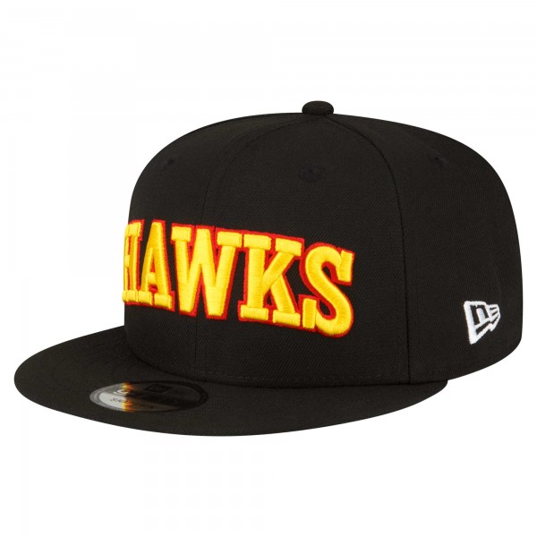 Бейсболка Atlanta Hawks New Era Black Jersey Hook Statement Edition 9FIFTY Snapback