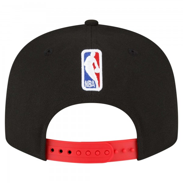 Бейсболка Atlanta Hawks New Era Black Jersey Hook Statement Edition 9FIFTY Snapback