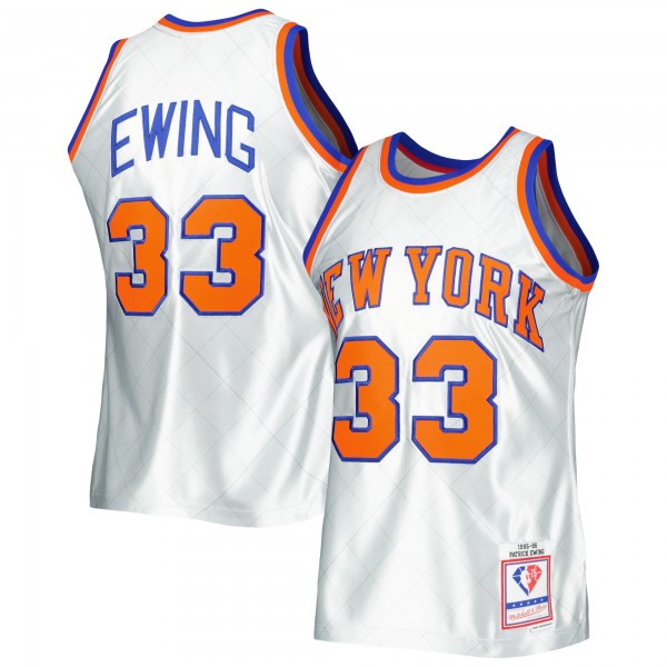 Игровая форма  Patrick Ewing New York Knicks Mitchell & Ness 1985-86 Hardwood Classics 75th Anniversary Swingman - Platinum