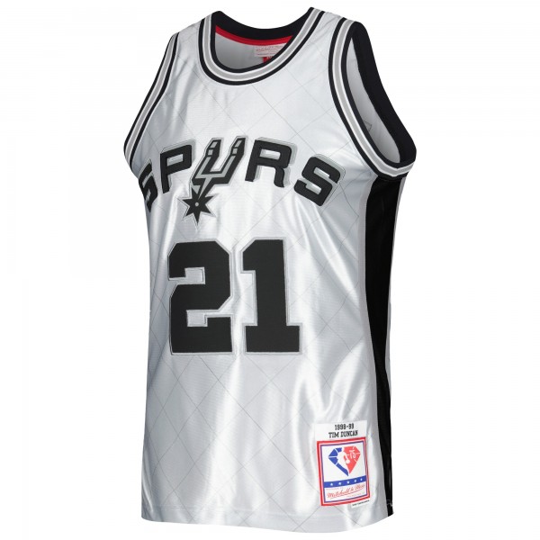 Игровая форма  Tim Duncan San Antonio Spurs Mitchell & Ness 1998-99 Hardwood Classics 75th Anniversary Swingman - Platinum
