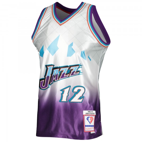 Игровая форма  John Stockton Utah Jazz Mitchell & Ness 1996-97 Hardwood Classics 75th Anniversary Swingman - Platinum