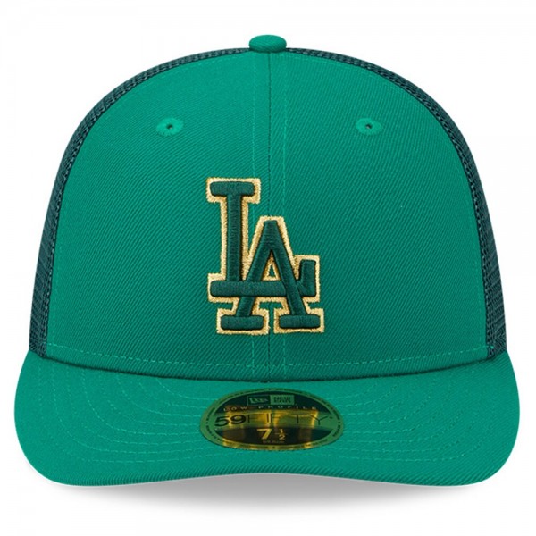 Бейсболка Los Angeles Dodgers New Era 2023 St. Patricks Day Low Profile 59FIFTY - Kelly Green