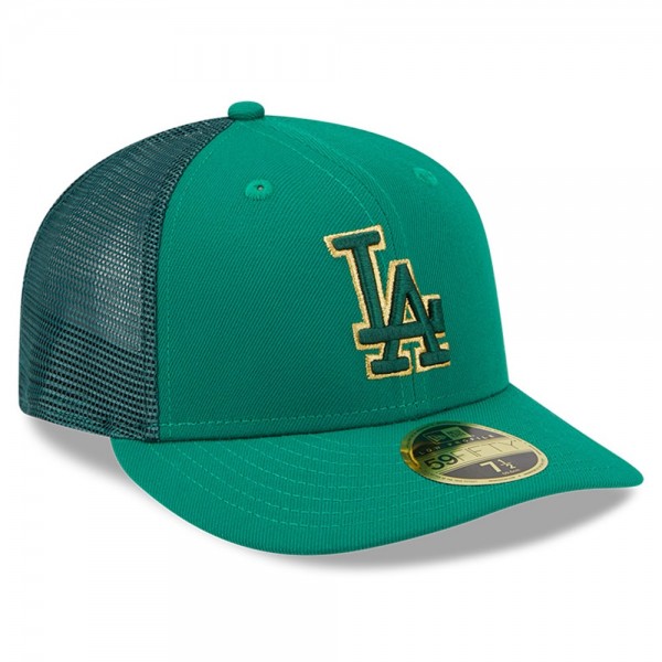 Бейсболка Los Angeles Dodgers New Era 2023 St. Patricks Day Low Profile 59FIFTY - Kelly Green