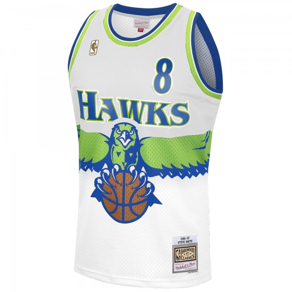 Игровая джерси Steve Smith Atlanta Hawks Mitchell & Ness 1996-97 Hardwood Classics Reload 3.0 Swingman - White