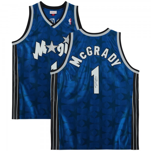 Игровая джерси Tracy McGrady Orlando Magic Fanatics Authentic Autographed 2000-2001 Blue Mitchell & Ness Authentic