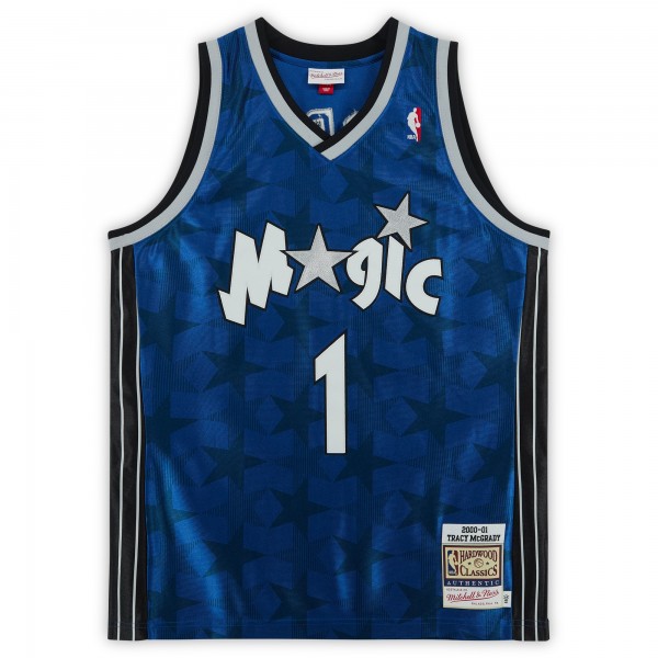 Игровая джерси Tracy McGrady Orlando Magic Fanatics Authentic Autographed 2000-2001 Blue Mitchell & Ness Authentic