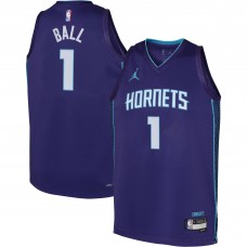Игровая форма  LaMelo Ball Charlotte Hornets Jordan Brand Youth Swingman - Statement Edition - Purple