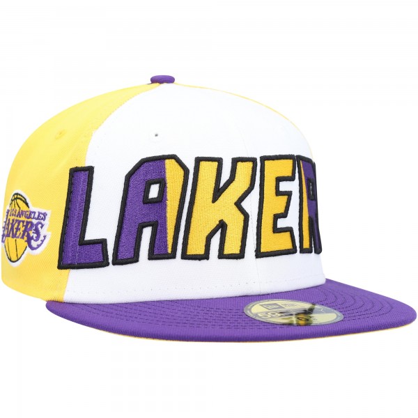 Бейсболка Los Angeles Lakers New Era Back Half 9FIFTY - White/Purple