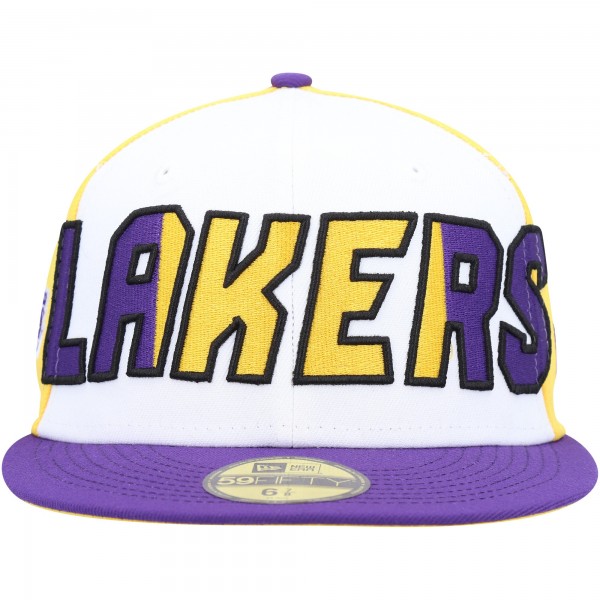 Бейсболка Los Angeles Lakers New Era Back Half 9FIFTY - White/Purple