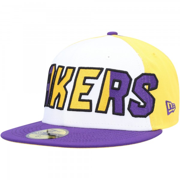 Бейсболка Los Angeles Lakers New Era Back Half 9FIFTY - White/Purple