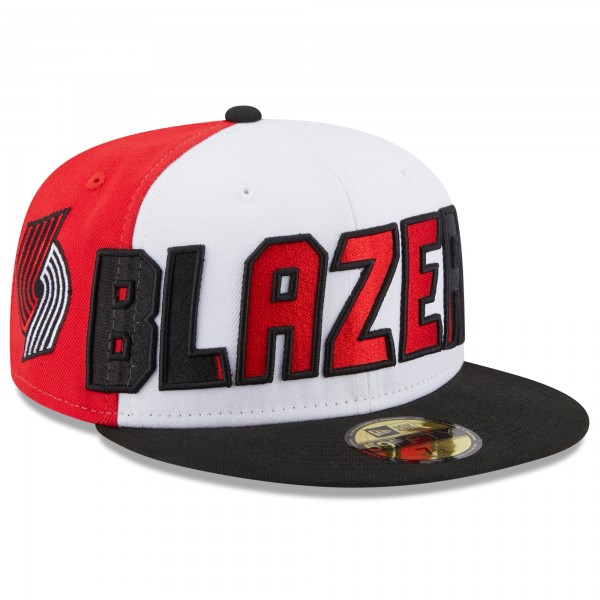 Бейсболка Portland Trail Blazers New Era Back Half 59FIFTY - White/Black