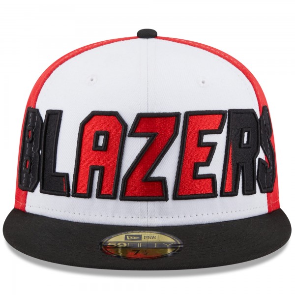 Бейсболка Portland Trail Blazers New Era Back Half 59FIFTY - White/Black