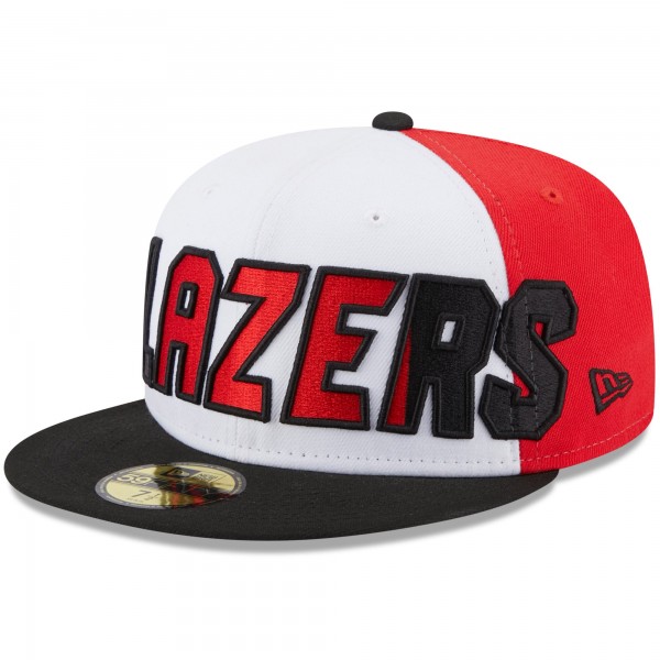 Бейсболка Portland Trail Blazers New Era Back Half 59FIFTY - White/Black
