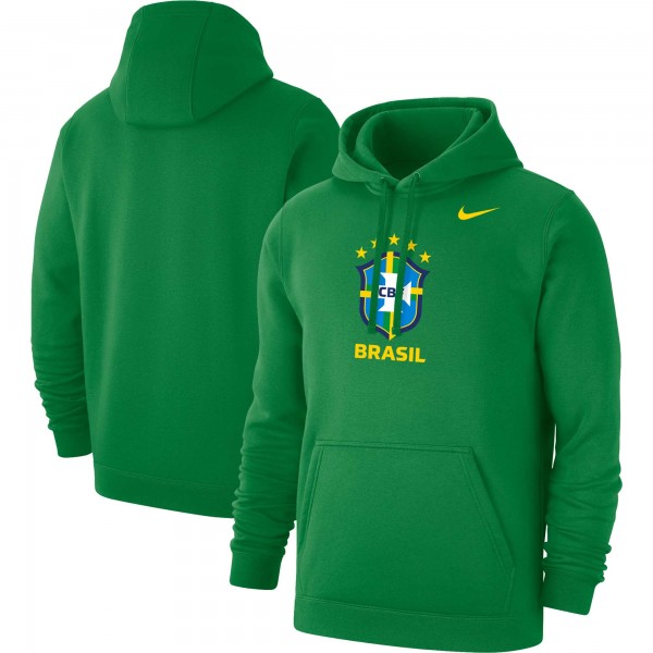 Brazil National Team Nike Club Primary Pullover Hoodie - Green