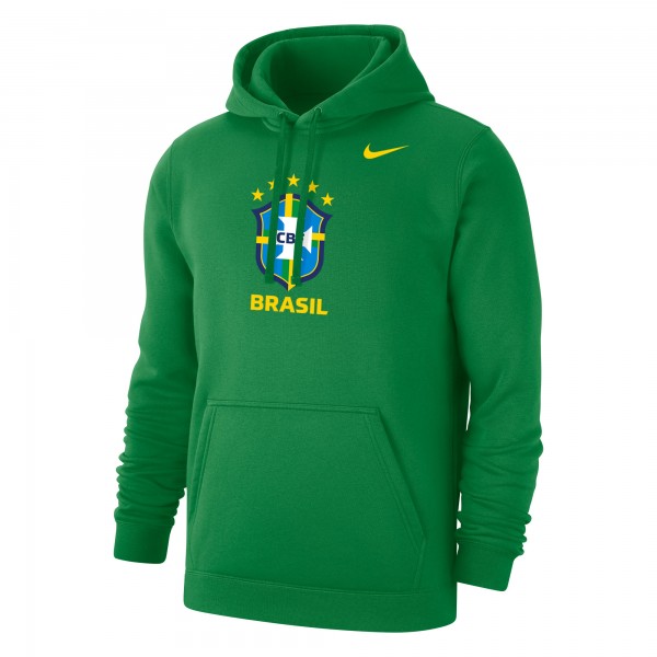 Brazil National Team Nike Club Primary Pullover Hoodie - Green