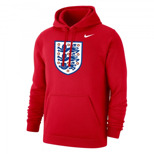 England National Team Nike Club Primary Pullover Hoodie - Red