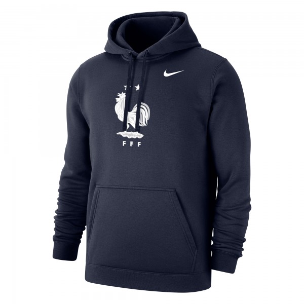 France National Team Nike Club Primary Pullover Hoodie - Navy