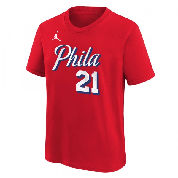 Футболка Joel Embiid Philadelphia 76ers Jordan Brand Youth Statement Edition - Red