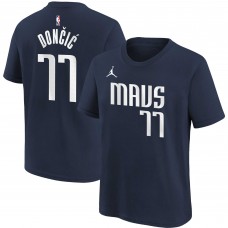 Именная футболка Luka Doncic Dallas Mavericks Jordan Brand Youth Statement Edition - Navy