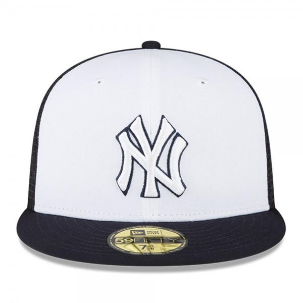 Бейсболка New York Yankees New Era 2023 On-Field Batting Practice 59FIFTY - White/Navy