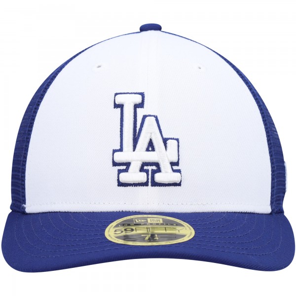 Бейсболка Los Angeles Dodgers New Era 2023 On-Field Batting Practice Low Profile 59FIFTY - Royal/White