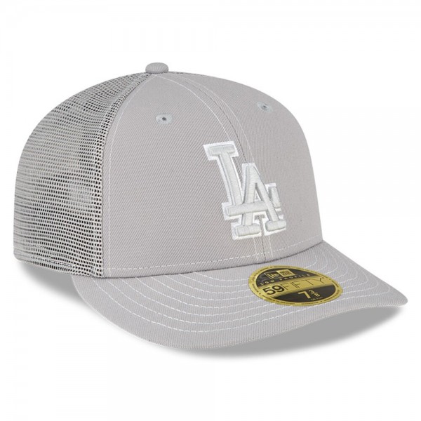 Бейсболка Los Angeles Dodgers New Era 2023 On-Field Batting Practice Low Profile 59FIFTY - Gray