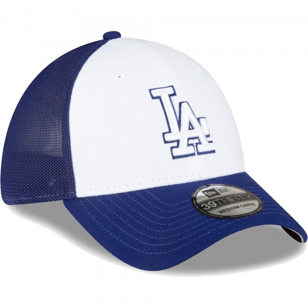 Бейсболка Los Angeles Dodgers New Era 2023 On-Field Batting Practice 39THIRTY - Royal/White