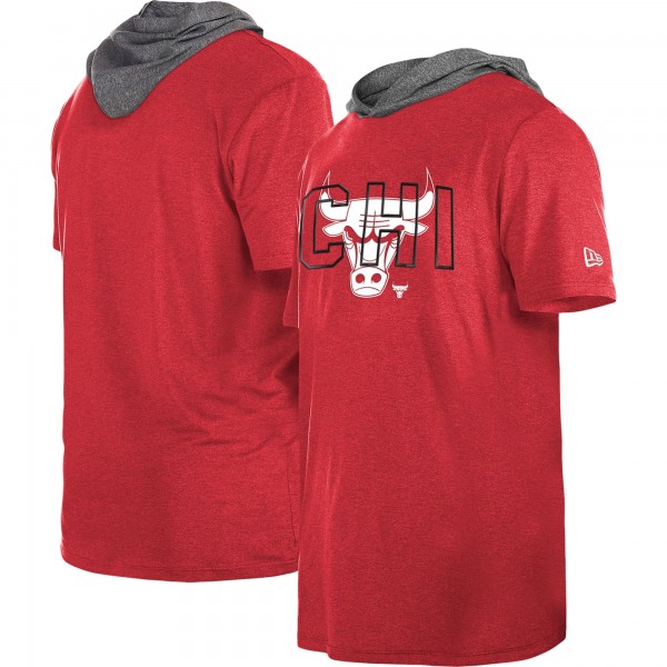 Футболка с капюшоном Chicago Bulls New Era Heather Red Active